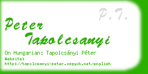 peter tapolcsanyi business card